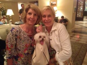 Ann Tuennerman and Melanie with Sazerac, our Maltese