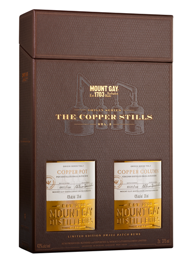 Nice new packaging for Mount Gay's Copper Pot Stilled and Copper Column Stilled Rums.