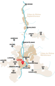 Map showing Lirac