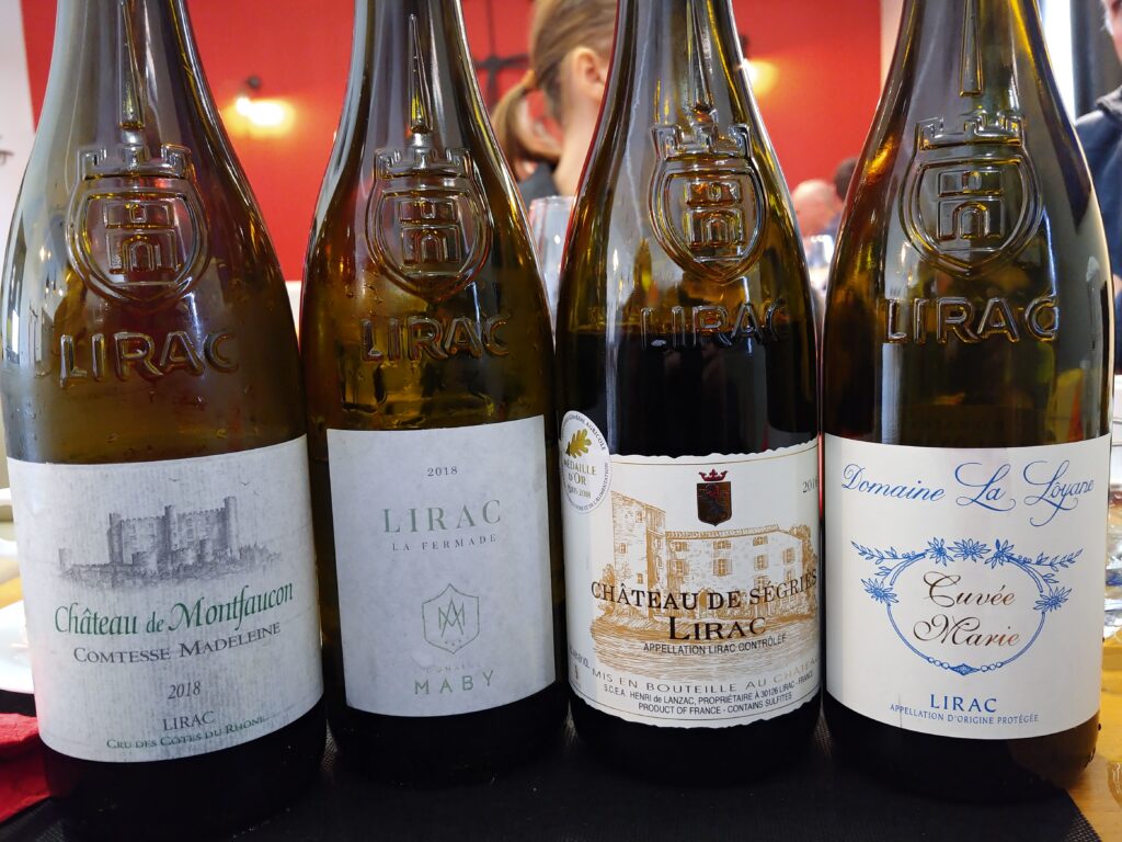 bottles Lirac wines