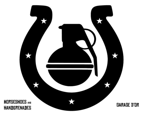 Horseshoes & Handgrenades is a fruit-driven, full-bodied complex red blend sourced from Southern Oregon (Syrah) and Red Mountain Washington State (Cabernet Sauvignon and Merlot).